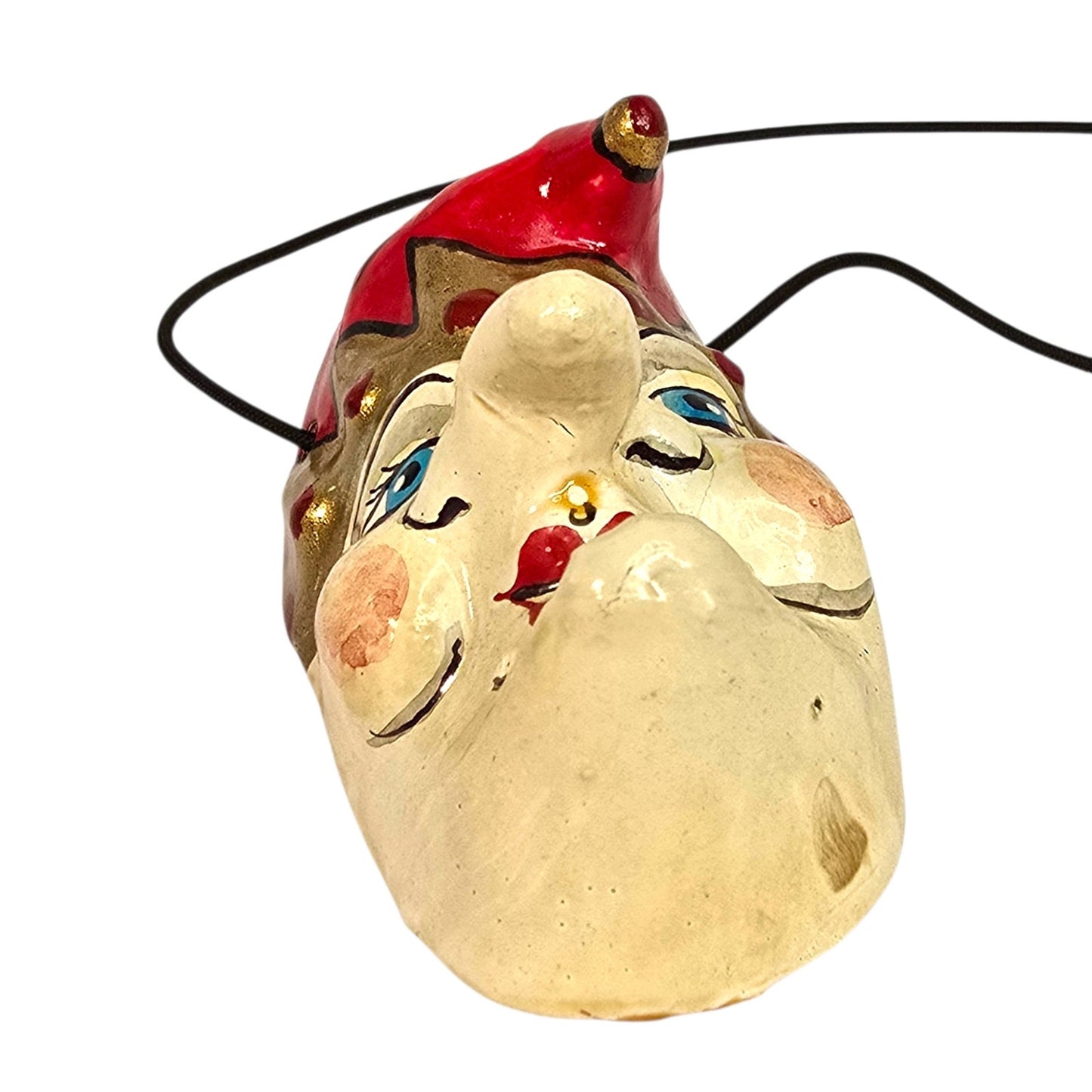 Vintage 1987 Arbaiza Signed Ceramic Jester Mask Ornament Hand Painted Harlequin