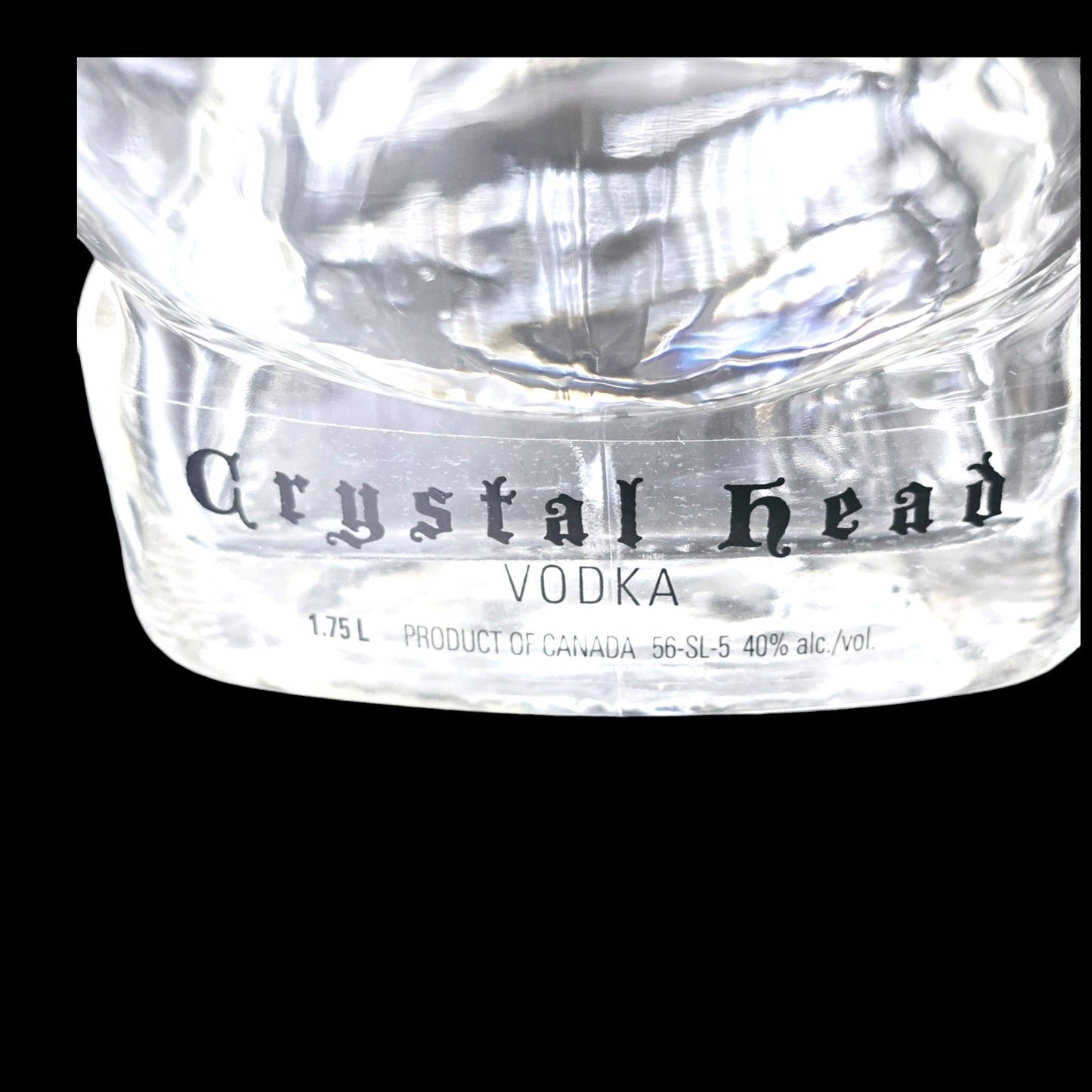 Large Crystal Head Vodka Skull Bottle (Empty) 1.75 L w/Original Stopper 9" H