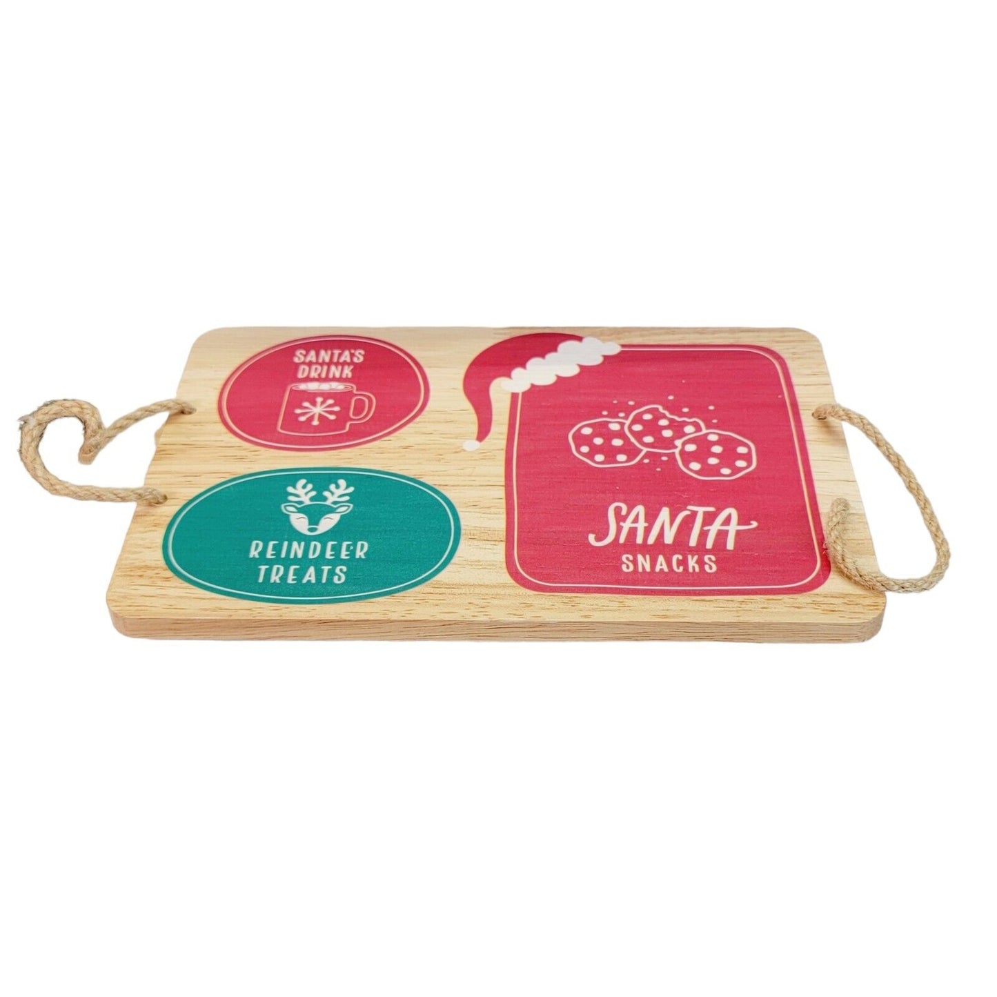 Target Christmas Wood Santa Cookie Tray: Santa Snacks, Drink, Reindeer Treats