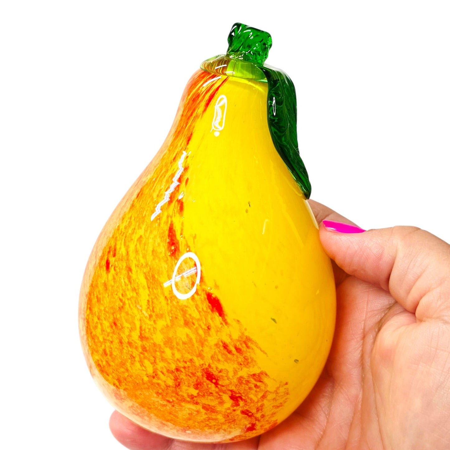 Vtg Italian Art Glass Fruit Apple Pear Figurines Hand Blown Murano Style Italy