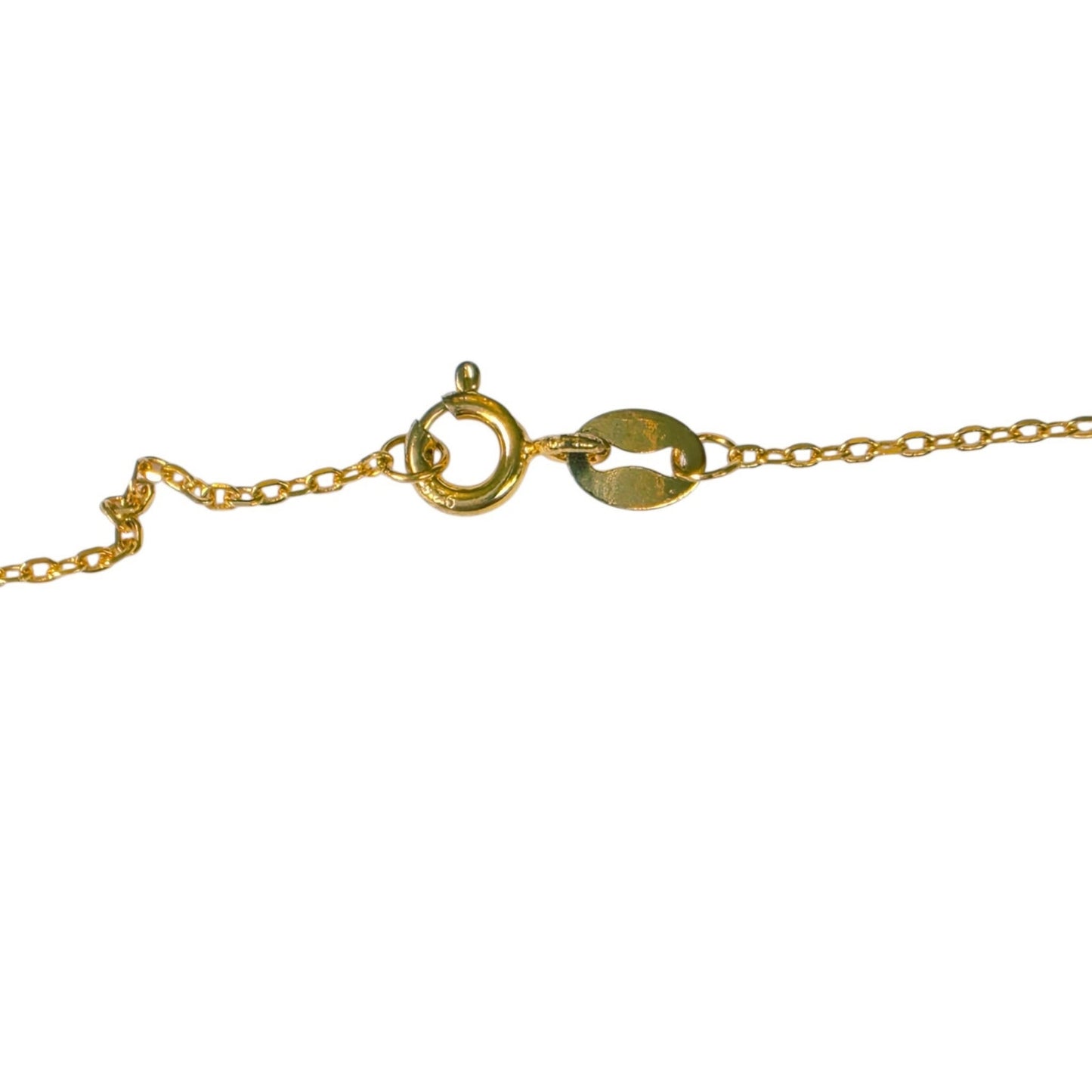 Vintage Gold Electroplated Turbo Shell Pendant Necklace 18 in 925 Chain