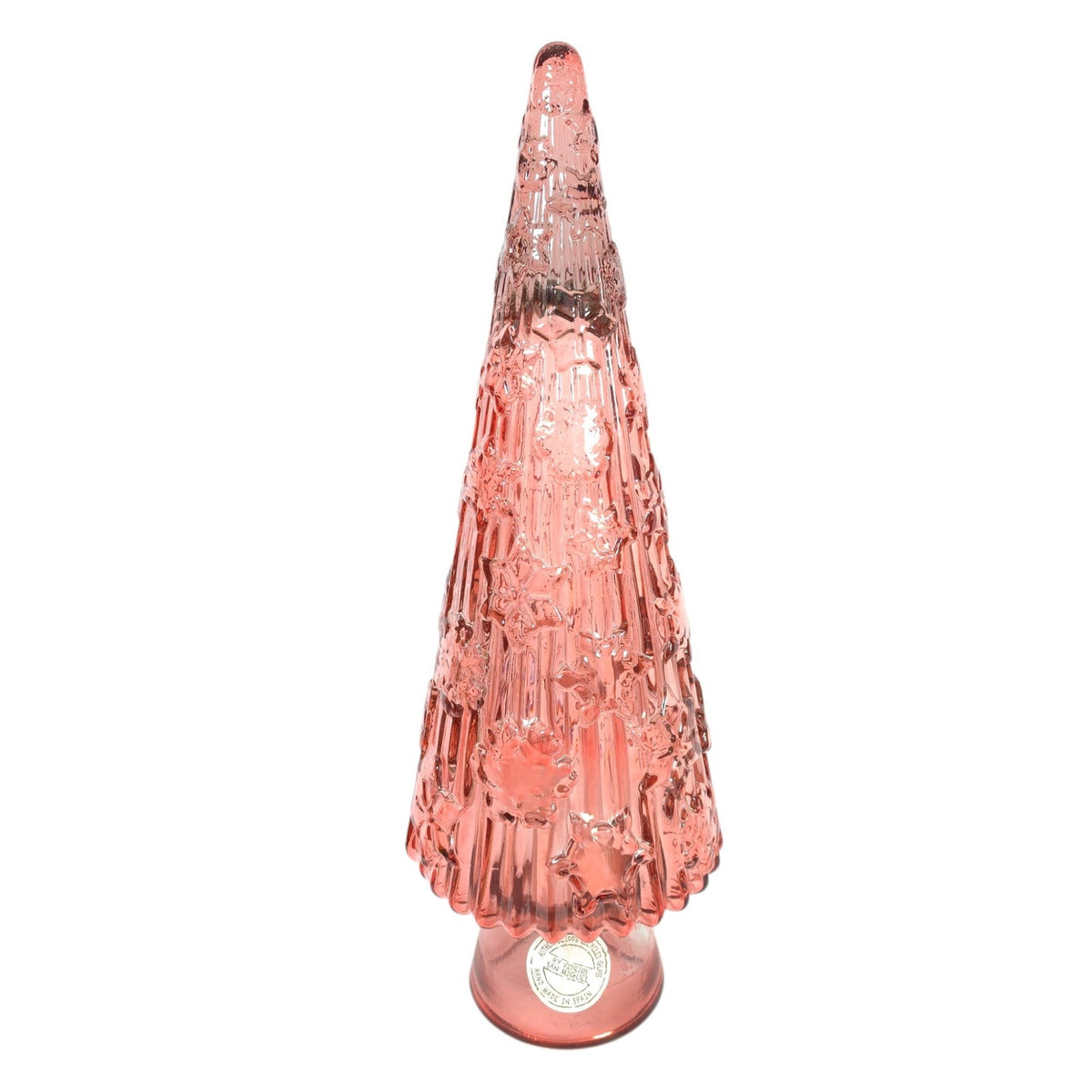 Vidrios San Miguel Pink Recycled Glass Christmas Tree 17 Inch Spain READ