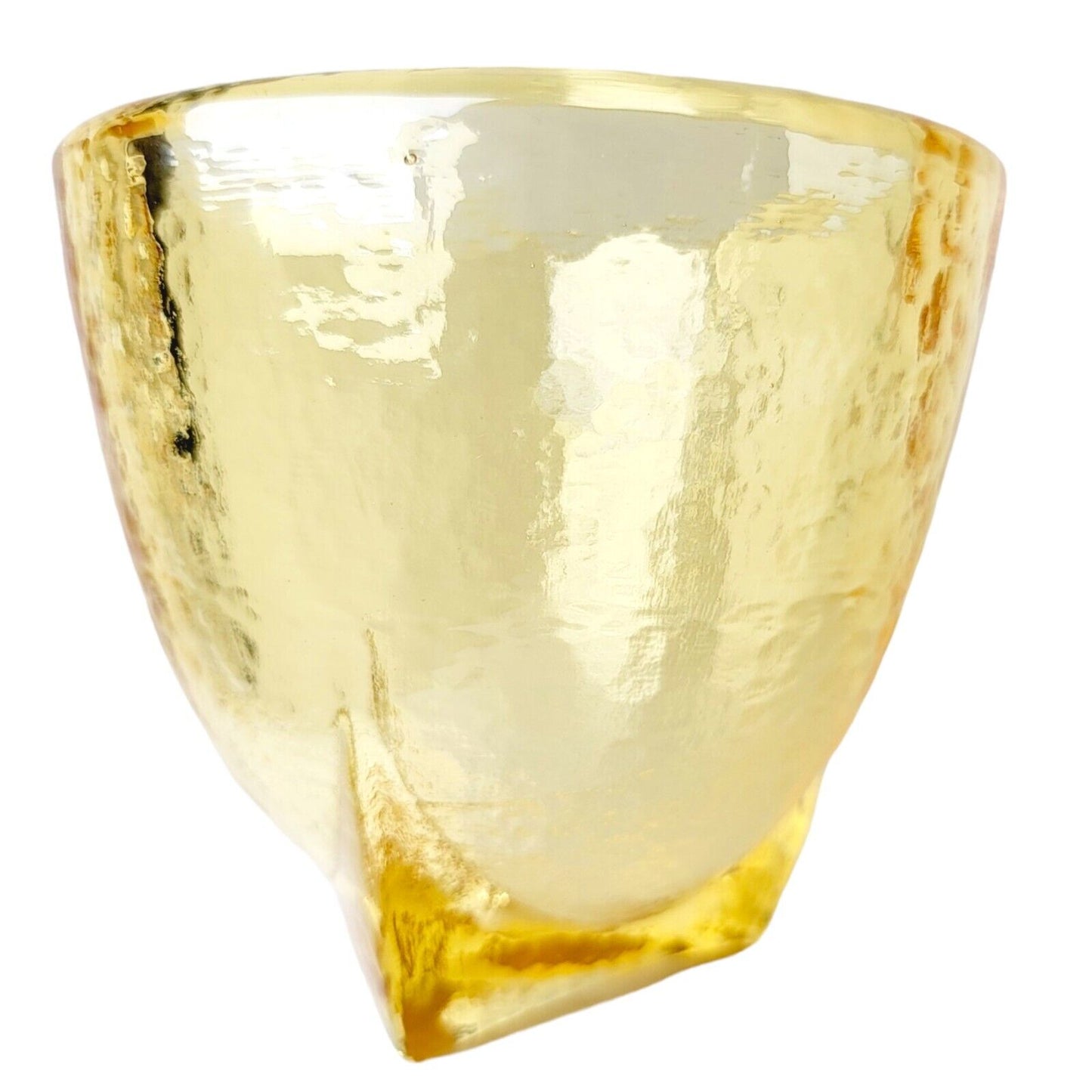 Fire & Light Citrus Yellow Recycled Glass Footed Votive Candle Holder Jar