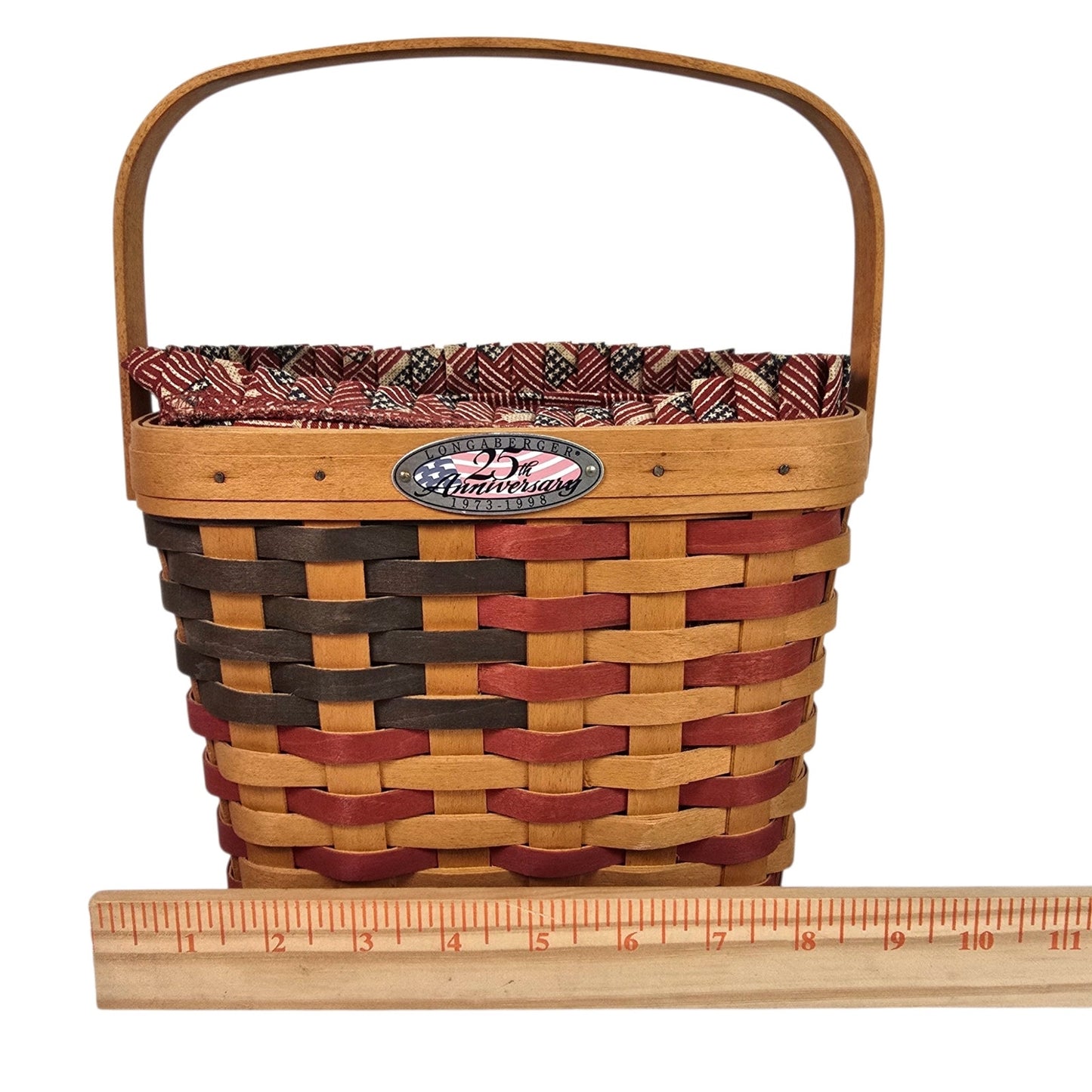 Pair Vintage Longaberger Patriotic Baskets 1998 Anniversary & 2001 Inaugural Set