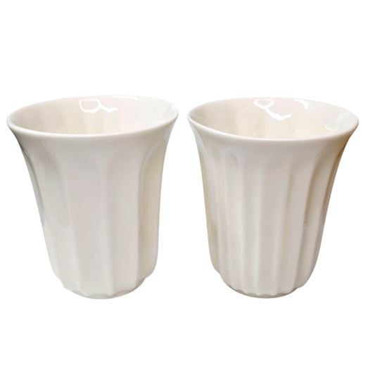 Hotel Chocolat White Cups Set 2 Andrew Wicks Handleless Cocoa Mugs Modern