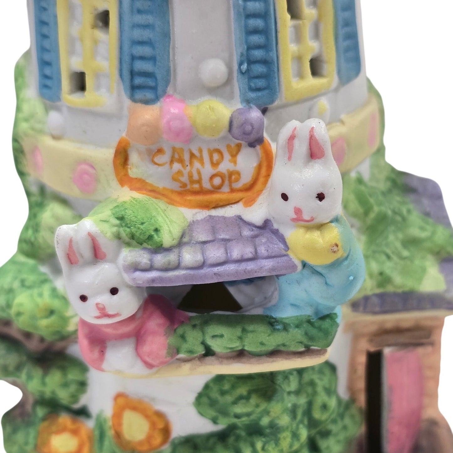 Vintage Cottontale Cottages 8" Light-Up Candy Shop Hand Painted Easter Village