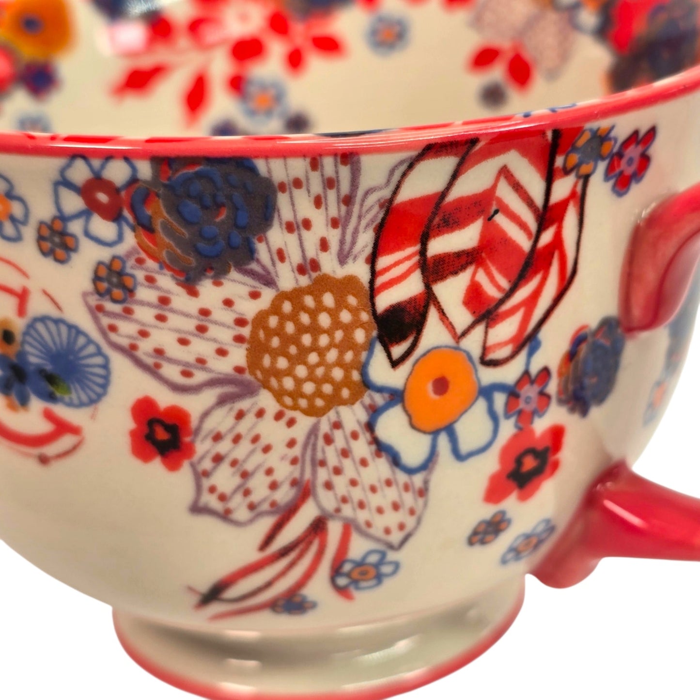 Anthropologie Teatime Monogram C Jumbo Tea Cup Coffee Mug Floral Ceramic Retired