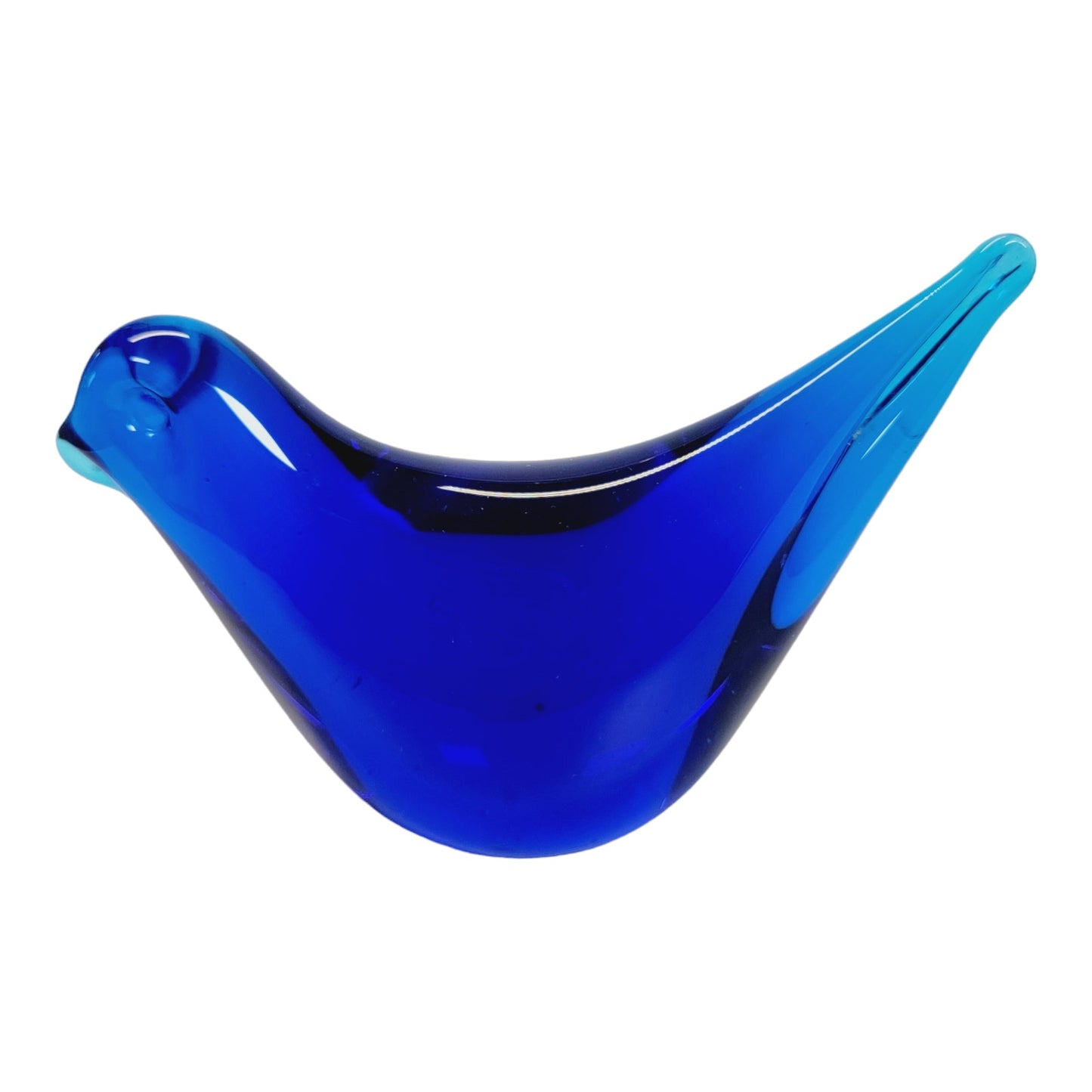 Blue Art Glass Hand Blown Glass Cobalt Blue Bird- Lynn T