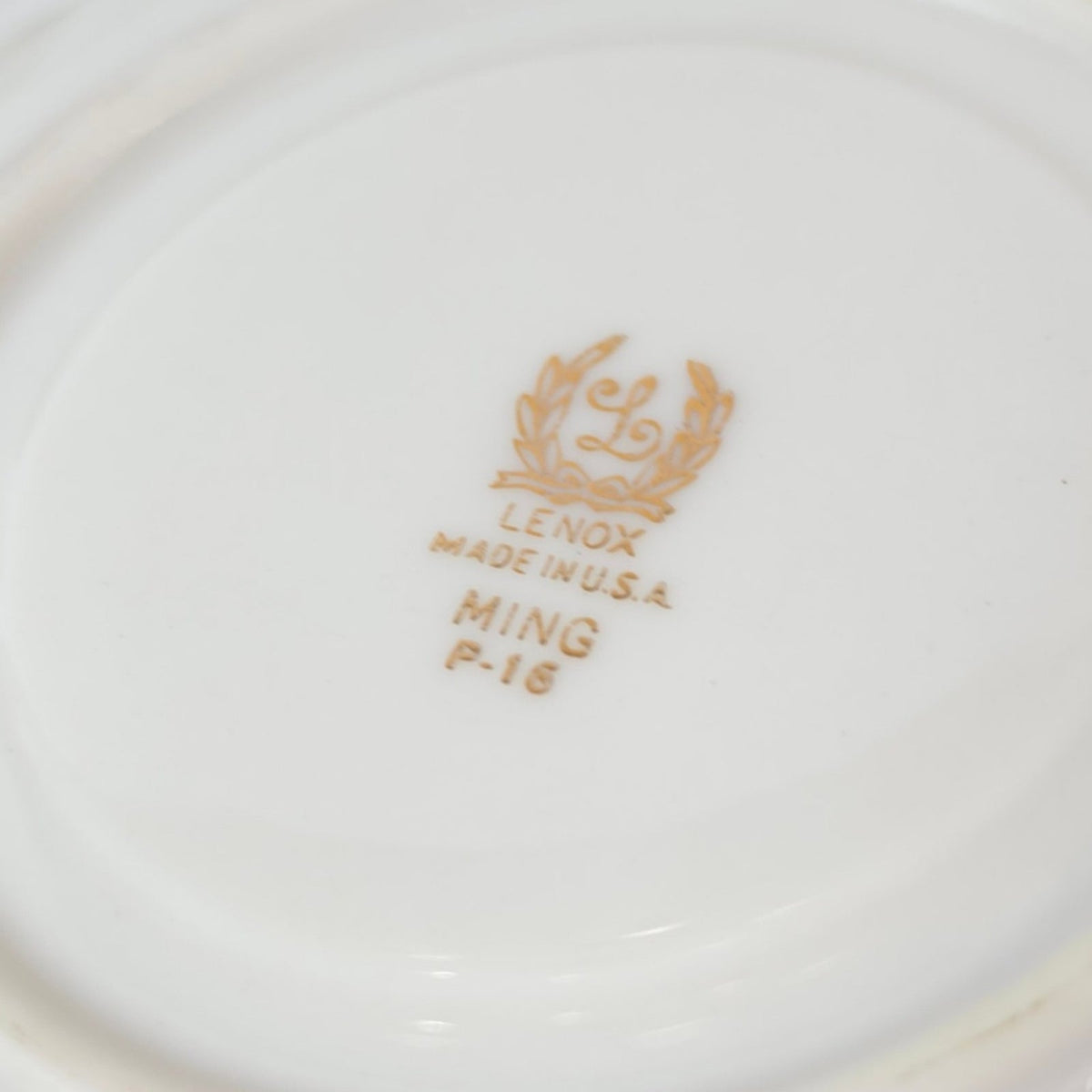 Vintage Lenox Ming P-16 Footed Teacups & Saucers Set of 2 Bird Floral Gold USA