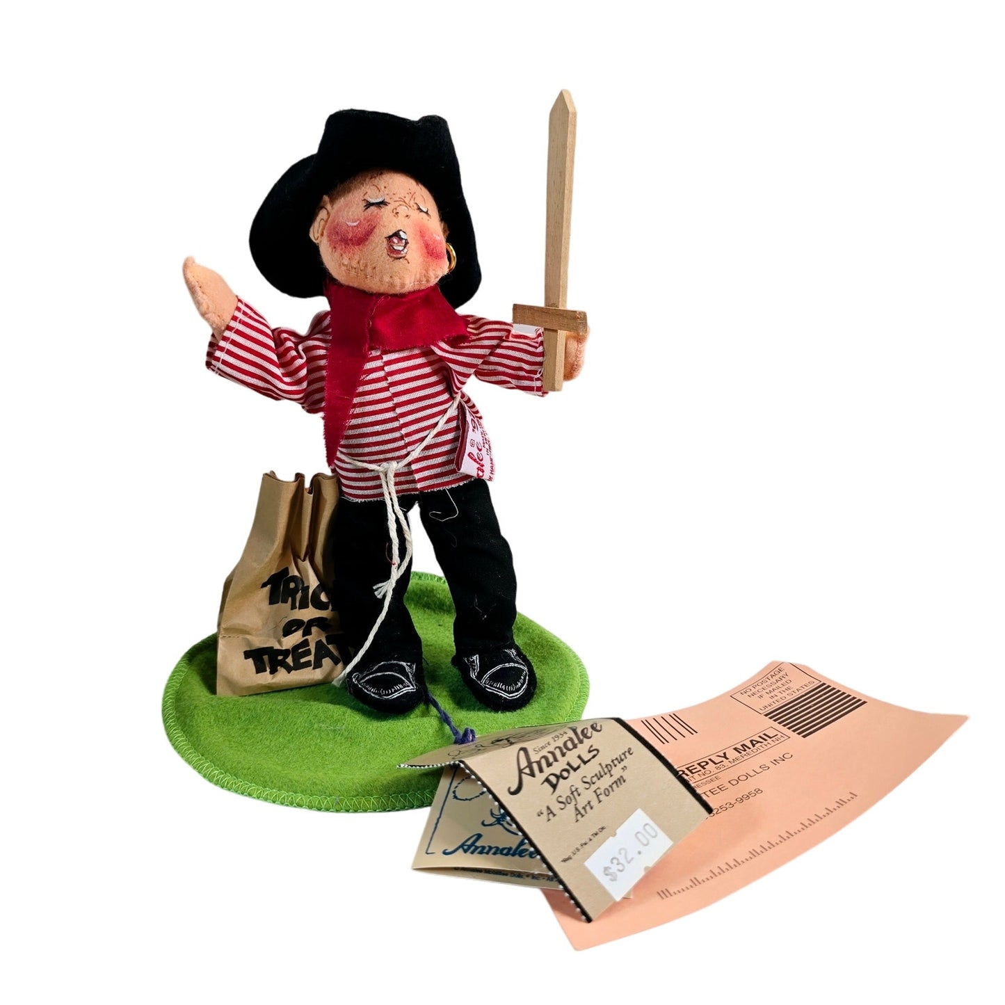 Annalee 7" Swashbuckler Boy 1997 Pirate Doll Trick or Treater, Halloween Decor