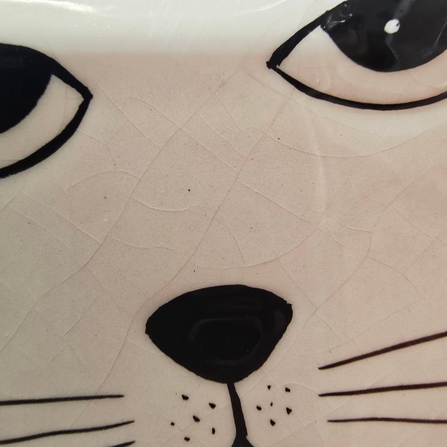Vintage Y2K Bandwagon Cat Face Ceramic Drink Coasters - Set of 6 AS IS