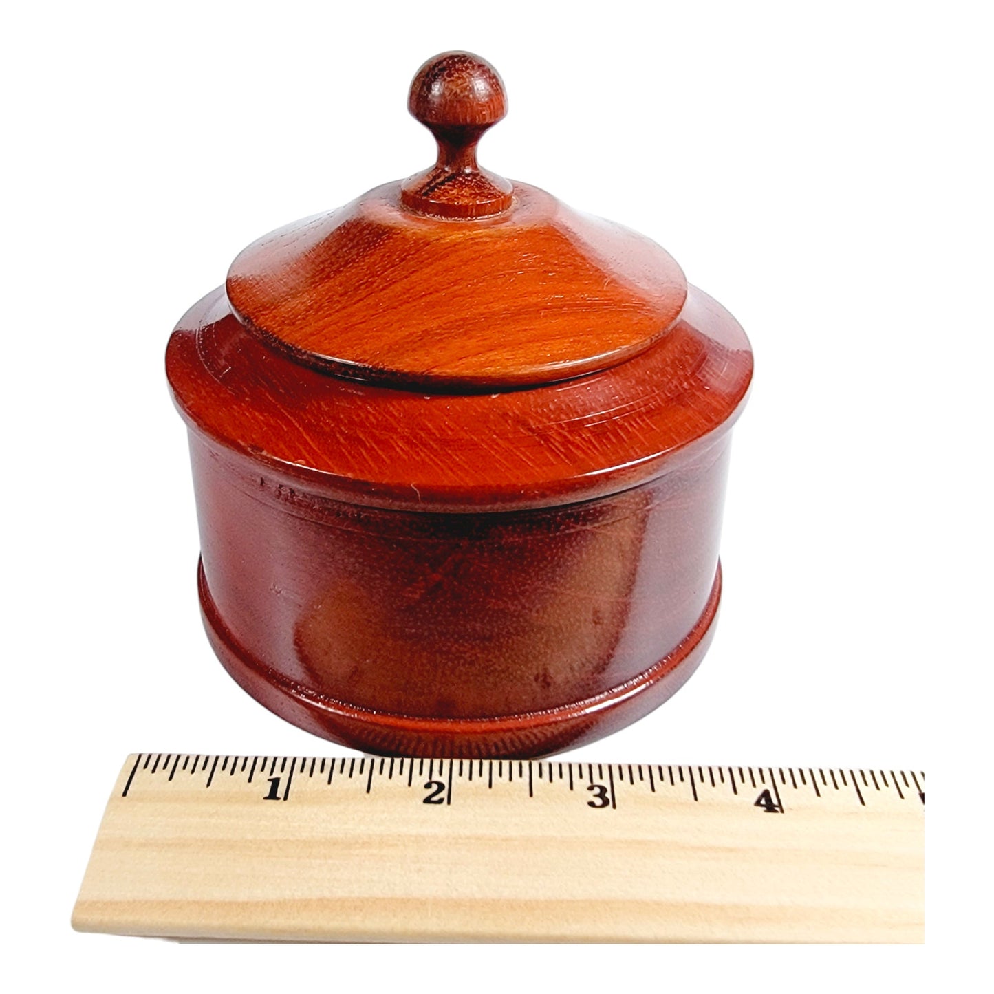 Turned Wood Jar, Hand-Carved Wooden Lidded Box, Wooden Trinket Box READ