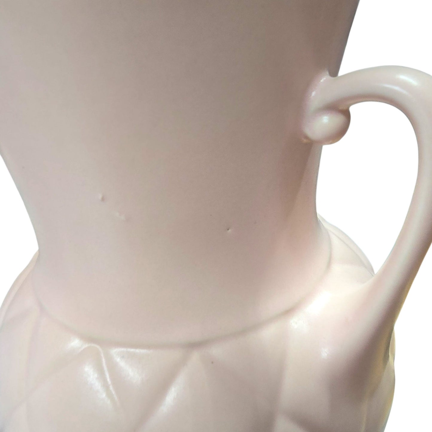(For Customer) Hyalyn Pottery Pale Pink Matte Vase Quilted Diamond MCM Hollywood Regency USA