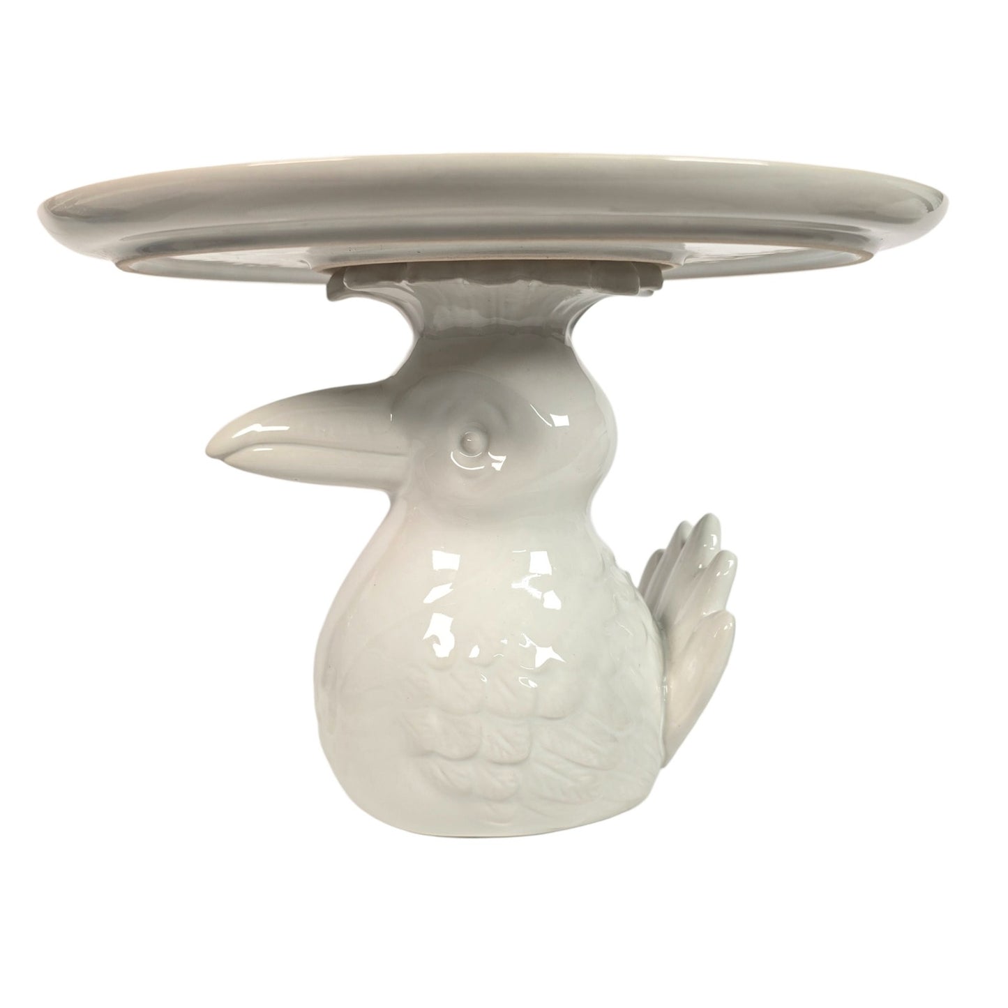 The Cellar Macy's Whimsical White Figural Toucan Ceramic Cake Stand 10.25"
