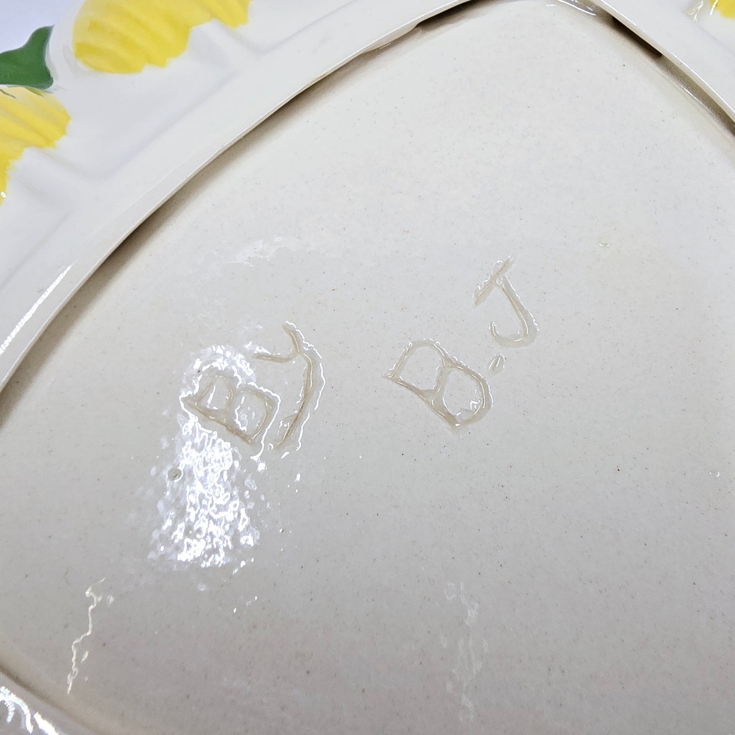 Vintage Handpainted Triangle Egg Plate Holds 12 Deviled Eggs Signed Artisan BJ