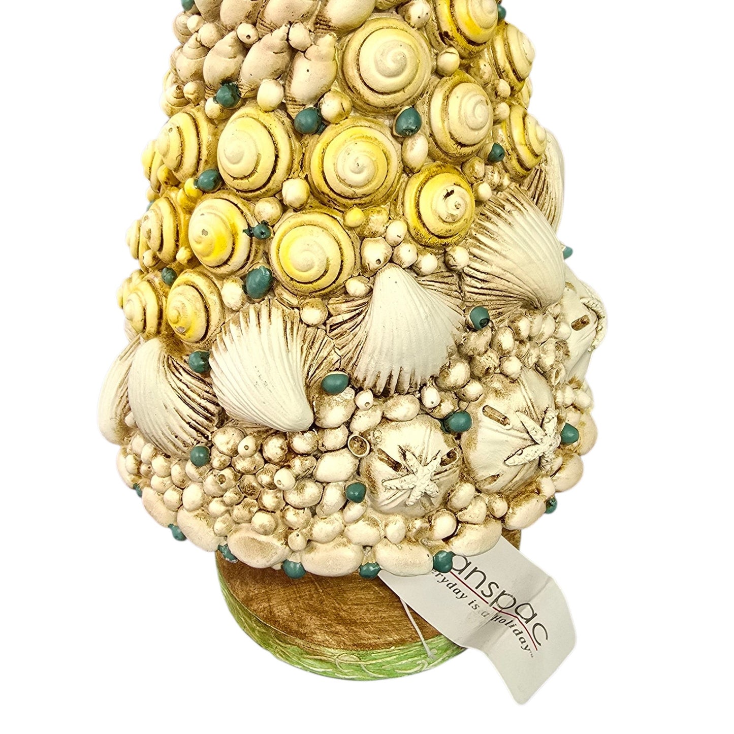 Handcrafted Seaside Christmas Tree - Seashell Themed Coastal Holiday 10" H