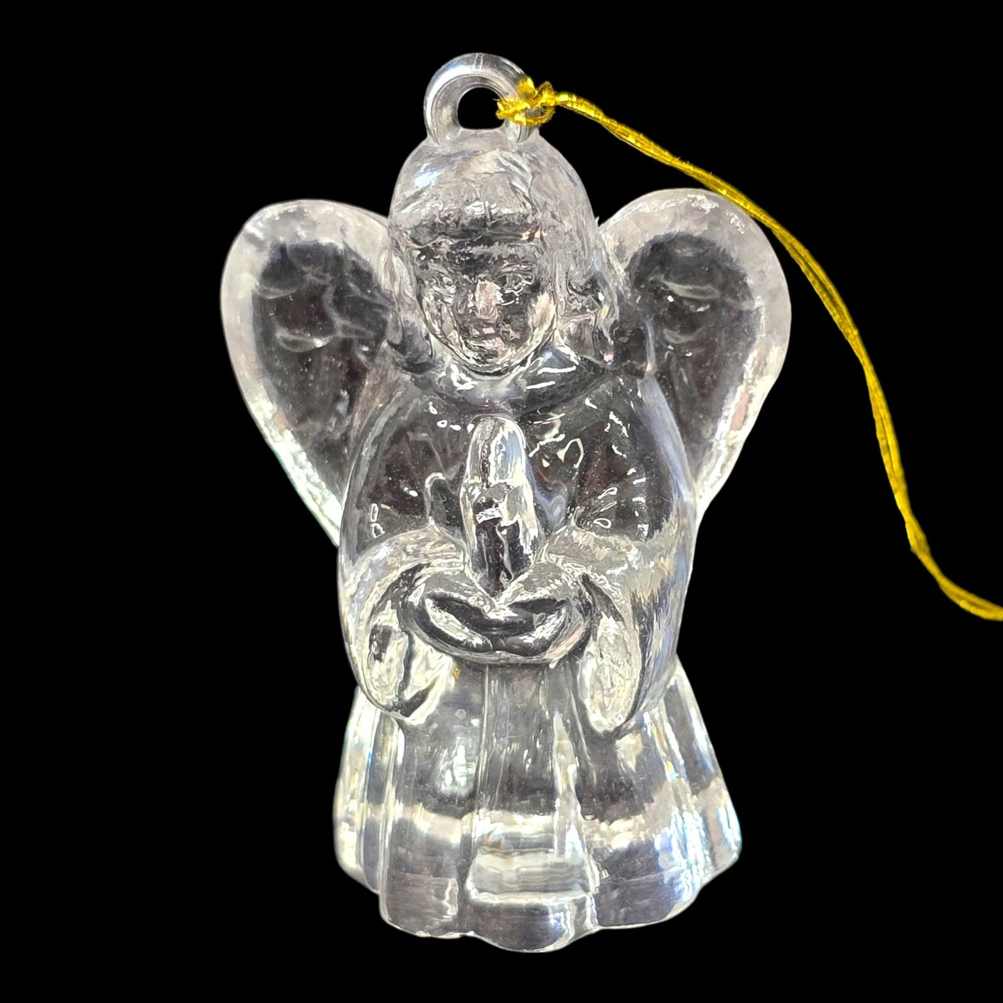 Set of 6  Vintage Miniature Clear Acrylic Christmas Ornaments