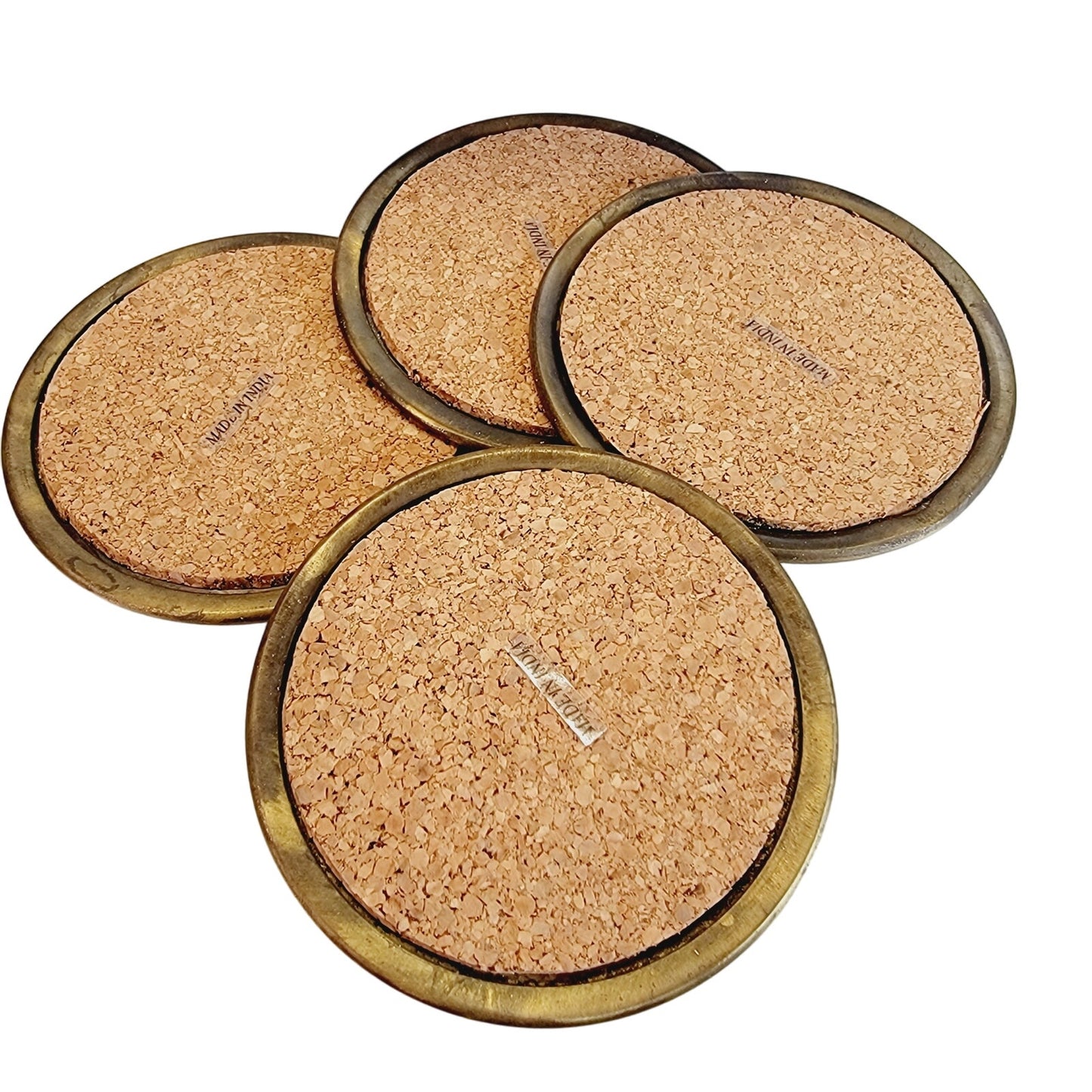 Sir | Madam Brass Coasters, Set of 4, New in Bag