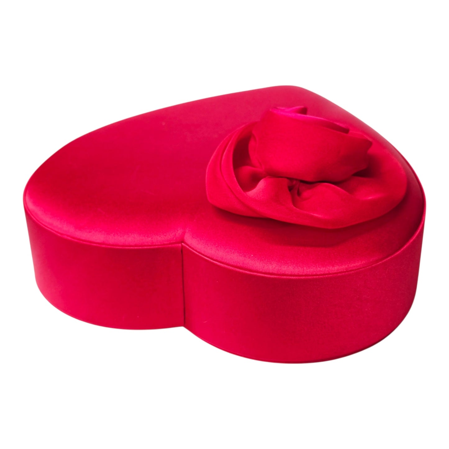 Godiva Red Satin Heart-Shaped Chocolated Gift Box with Satin Rose Valentines Day