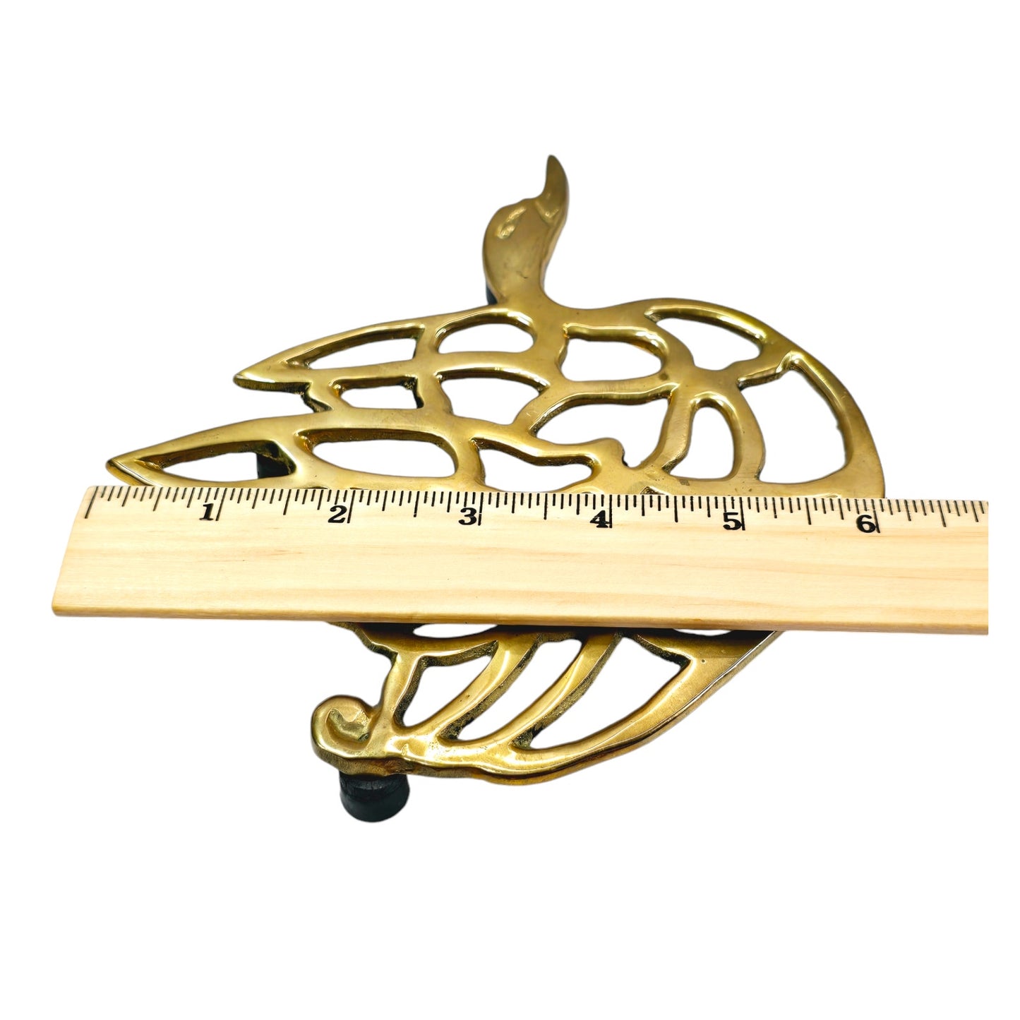 Vintage Brass Duck Swan Trivet, 6.5" W x 6.25" H