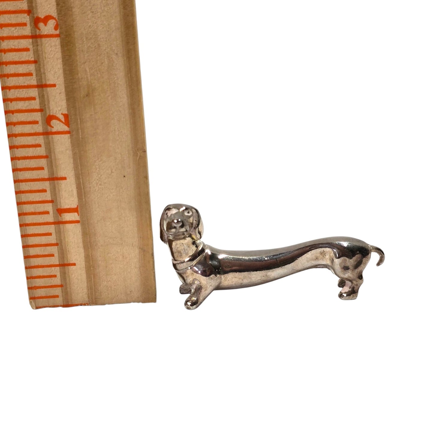 Vintage Dachshund Knife Rests Set of 5 Silver Tone Metal Mid Century Tableware