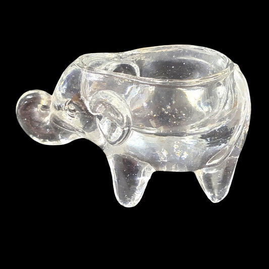(Reserved for Customer) Vintage Pressed Glass Elephant Trinket / Salt Cellar