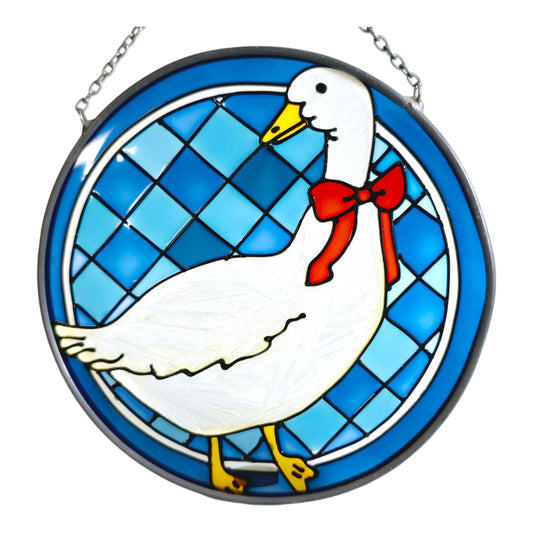 Vintage Goose Duck Stained Glass Sun Catcher