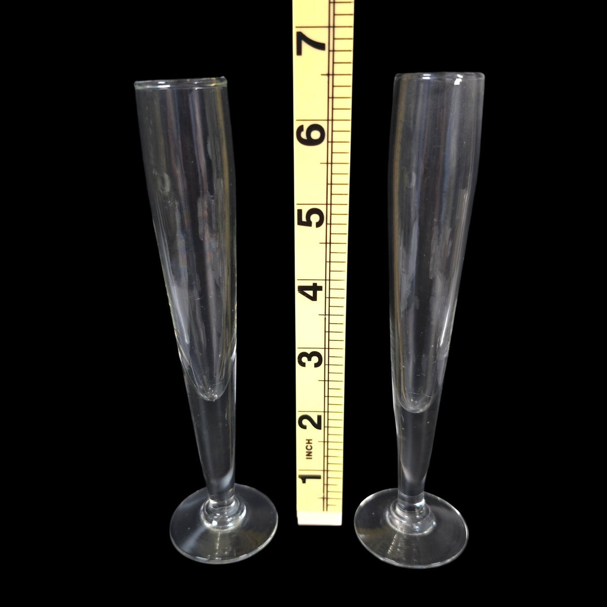 Clear Glass Cordial Liqueur Flutes Set of 3 Two Heights Bud Vase Trio