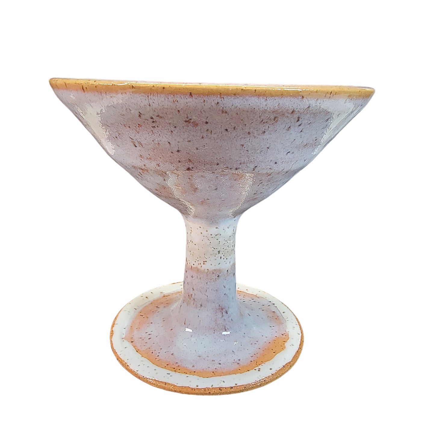 Art Pottery Pedestal Trinket Dish, Signed Art Pottery Goblet, Succulent Pottery Martini