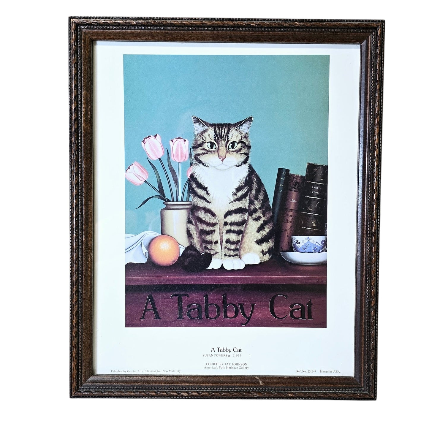 "A Tabby Cat" Framed Print, by Susan Powers 9 x 11"