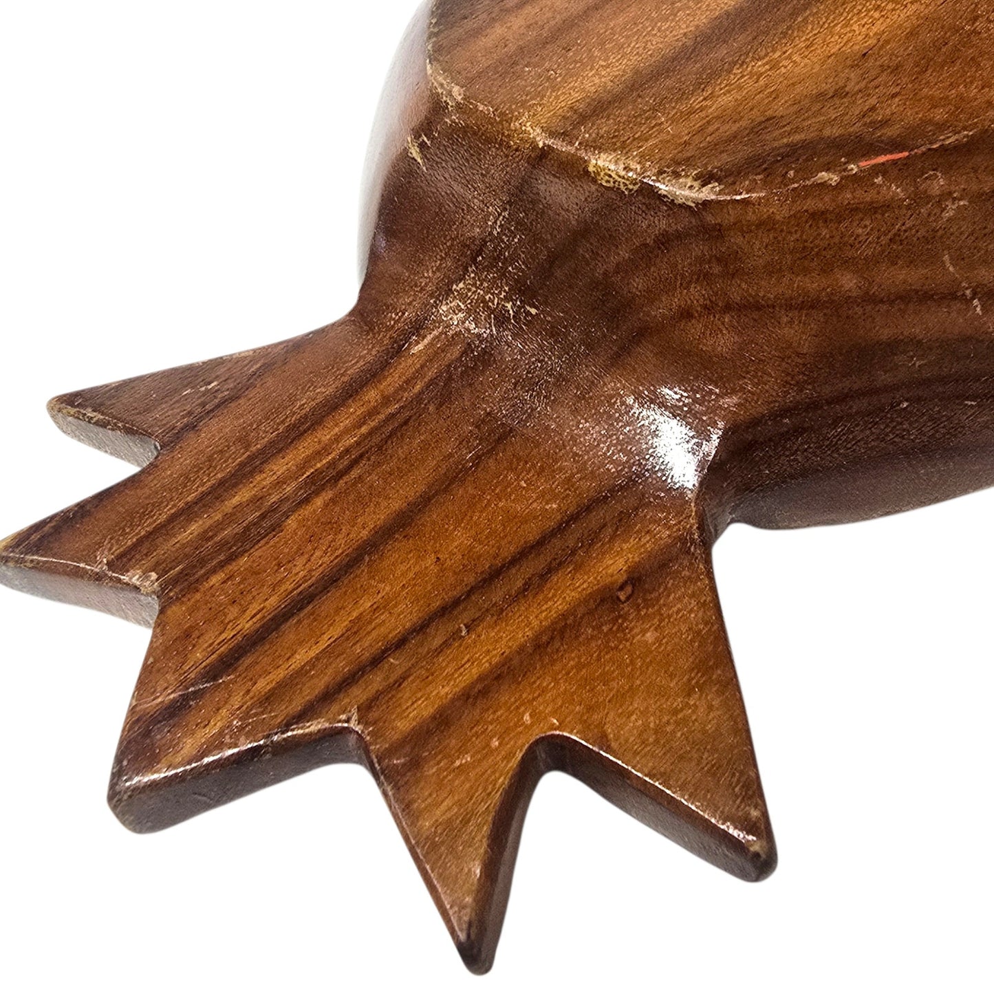 Vintage Hand-Carved Wooden Pineapple Dish Rustic 13" Tropical Tiki Serving Bowl