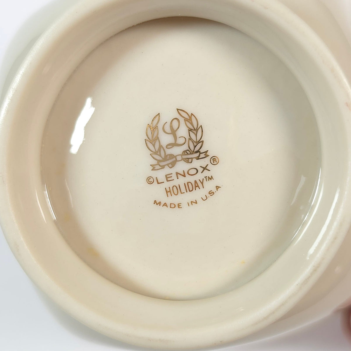 Vintage Lenox Holiday Holly Berry Footed Square Bowl Gold Trim Made in USA