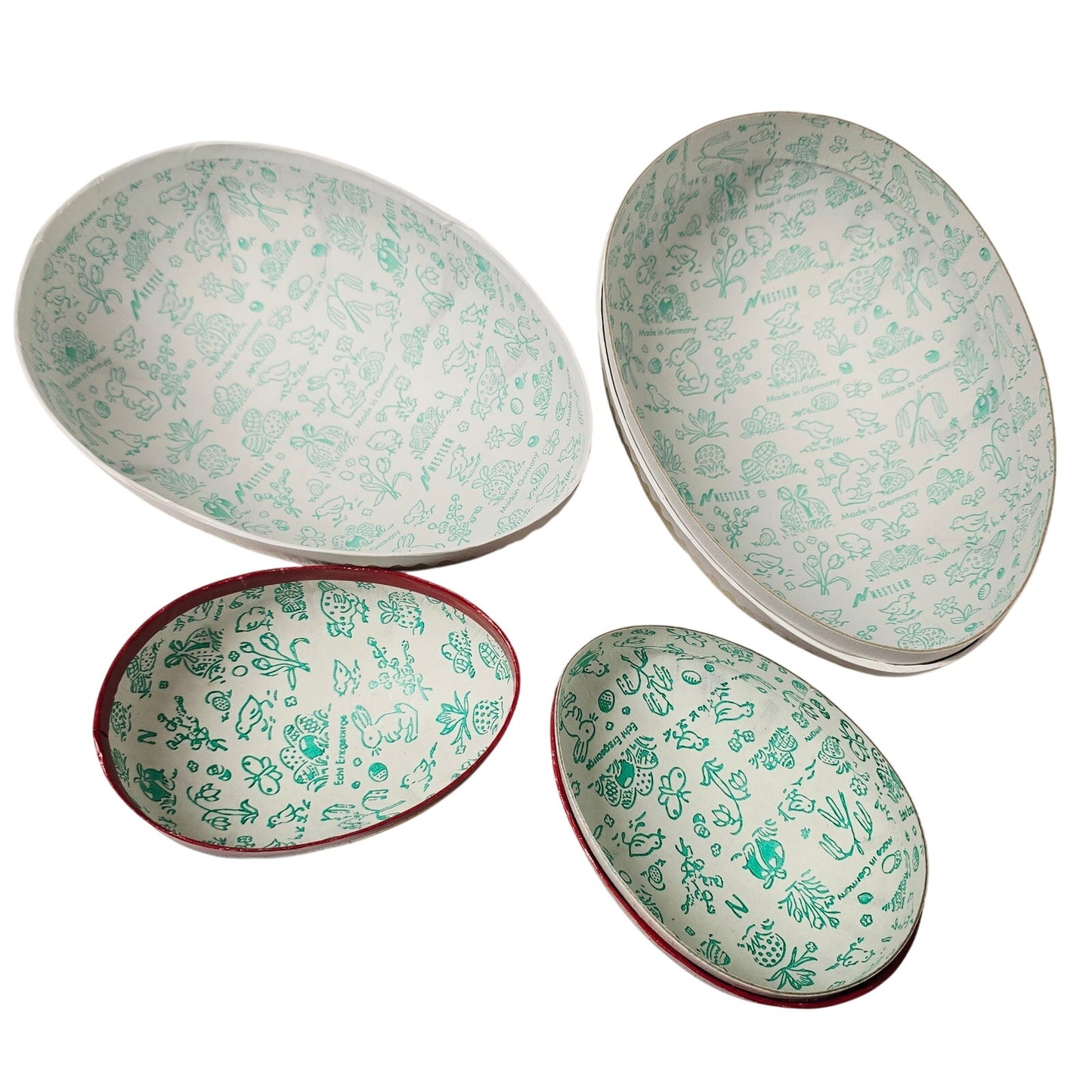 (Saved for Customer) Vintage German Paper Mache Easter Egg Lot (2) Nestler & Echt Erzgebirge