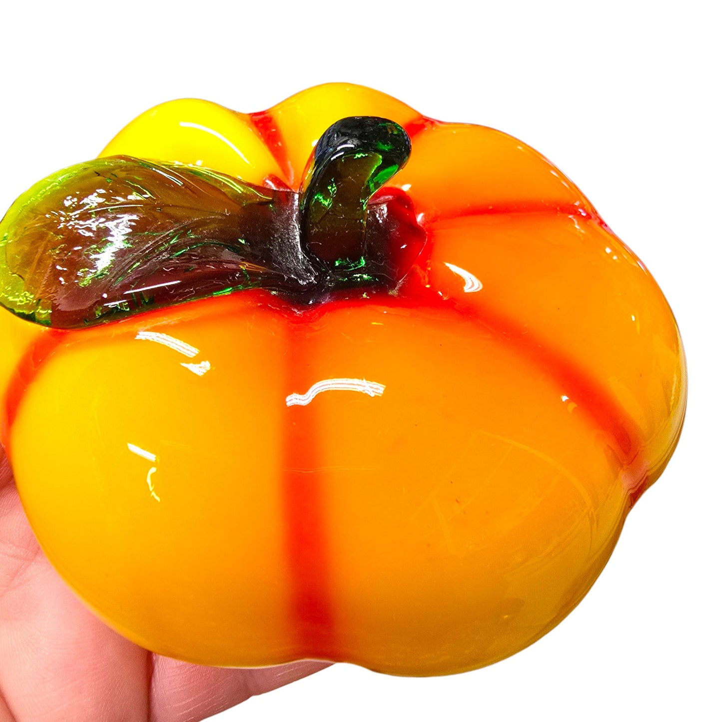(Reserved for Customer) Vtg Art Glass Fruit Veg Lot Pumpkin Bell Pepper Lot of 4 Hand Blown