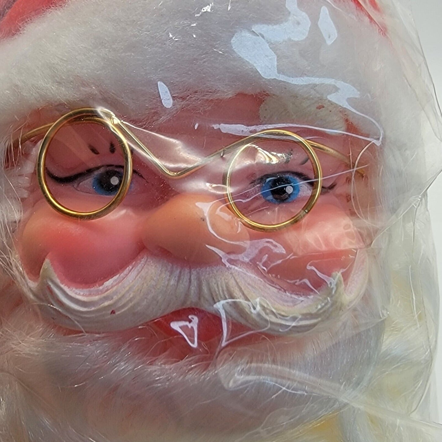 Vintage Santa Head Christmas Decoration Plastic Face Santa Claus Head Ornament