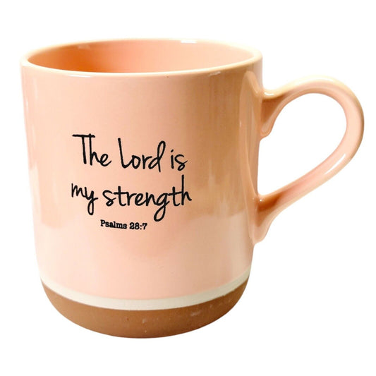 The Lord is My Strength Lg. Ceramic Coffee Mug Psalms 28:7 Spectrum Designz 2017