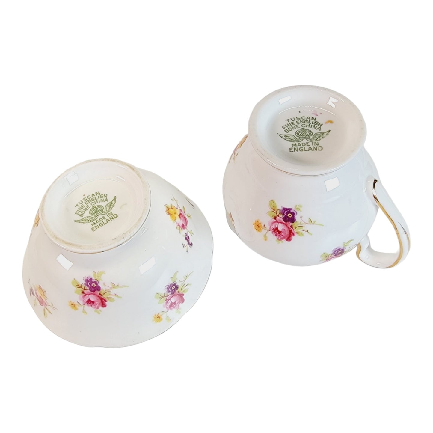 Tuscan Fine English Bone China Tiny Sugar Bowl & Creamer, Made in England