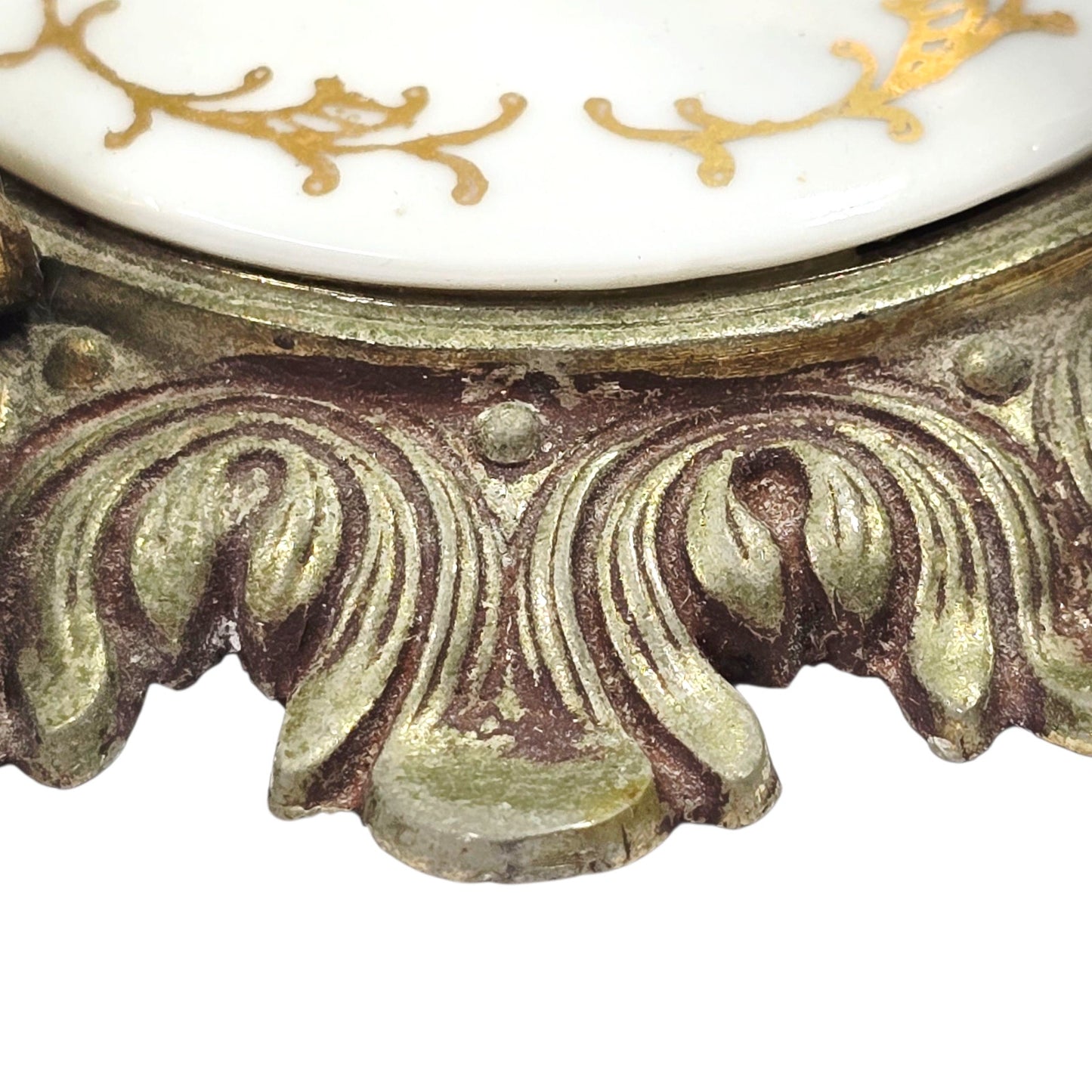 Vtg Vanity Cherub Perfume Bottle Holder Orb Stand Heavy Orante Hollywood Regency