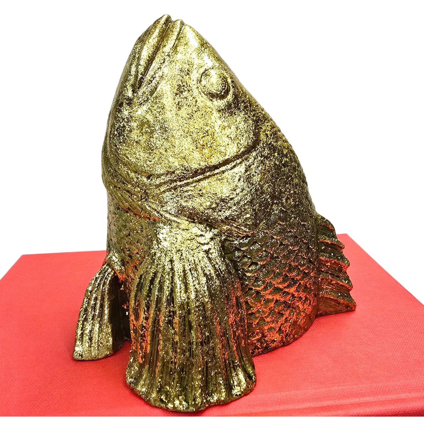Stan the Goldfish Metallic Gold Resin Wall Sculpture Glam Quirky Decor by CB2