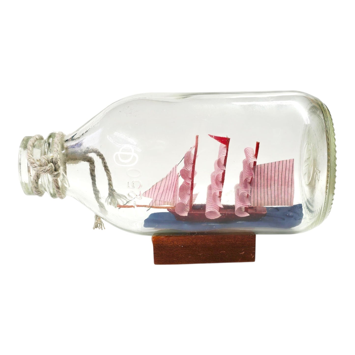 Lot 2 Ship in Bottle Nautical Sailboat House Scene Miniatures Glass Jar Decor