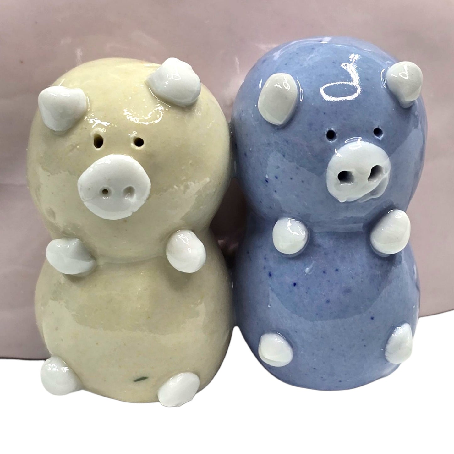 Whimsical Kitsch Pig Mom and Piglets Bank Pastel Pink Ceramic Farmhouse Decor