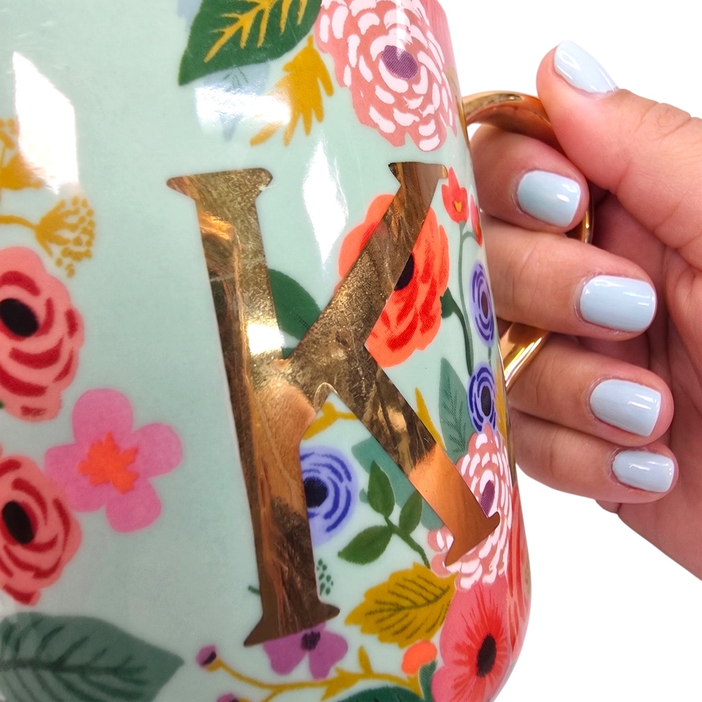 Anthropologie Rifle Paper Co Garden Party Monogram Mug Letter K Anna Bond
