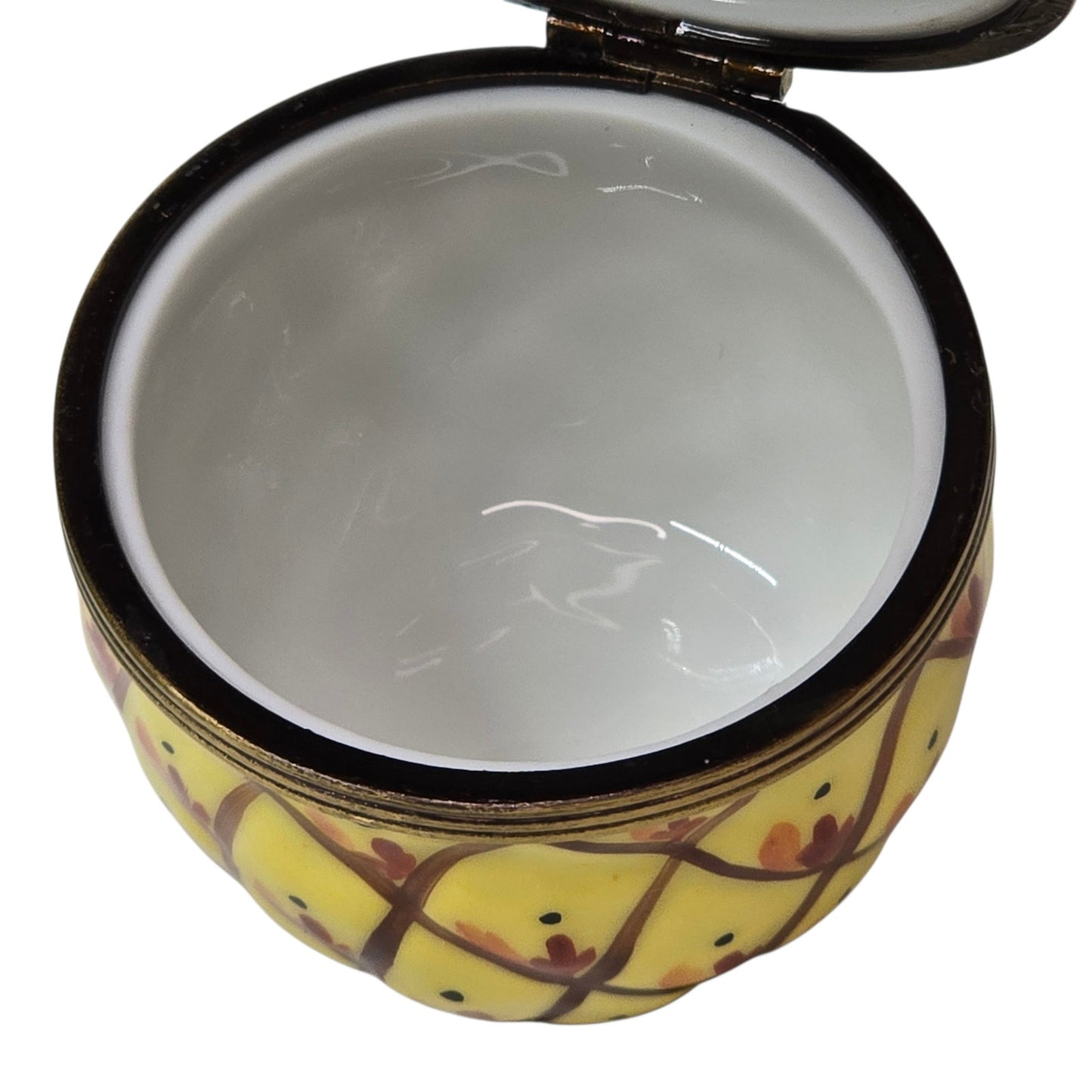 Limoges France Pineapple & Asparagus Trinket Box Set Atelier Box & Certificate