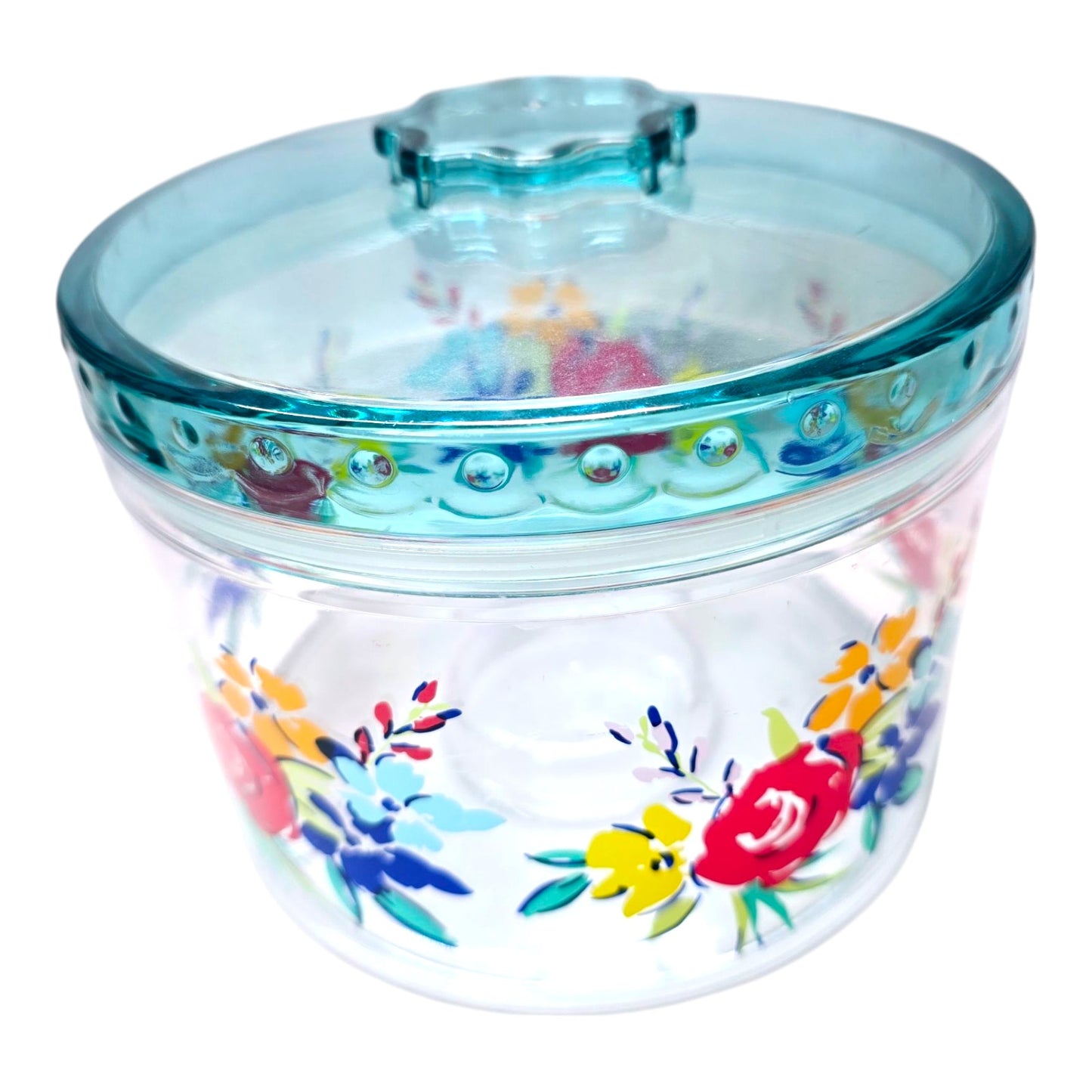 Pioneer Woman Floral Cookie Treat Canister Container Seal Tight, Stackable