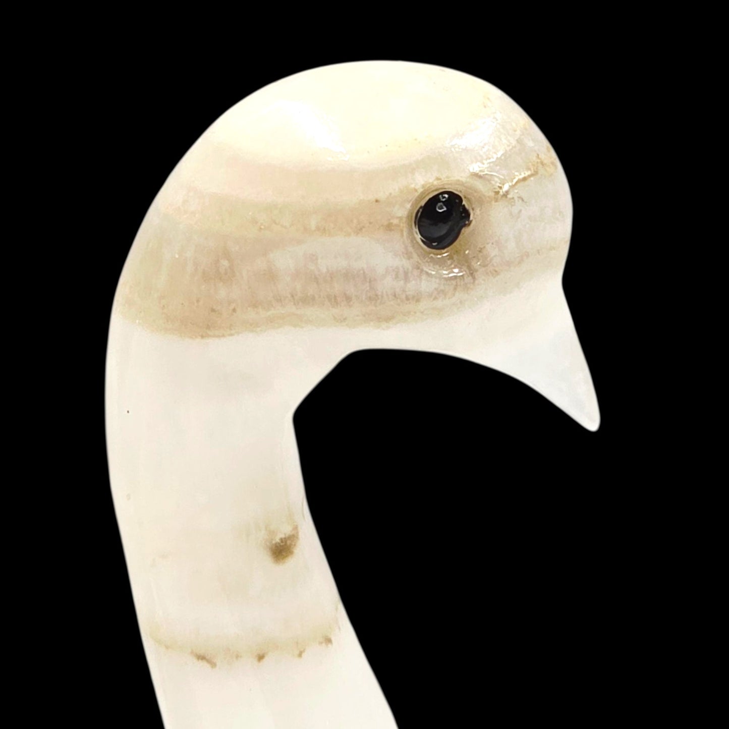 Vintage Onyx Swan Pen Holder, Cigarette Stem Holder, Candle Holder, Paperweight