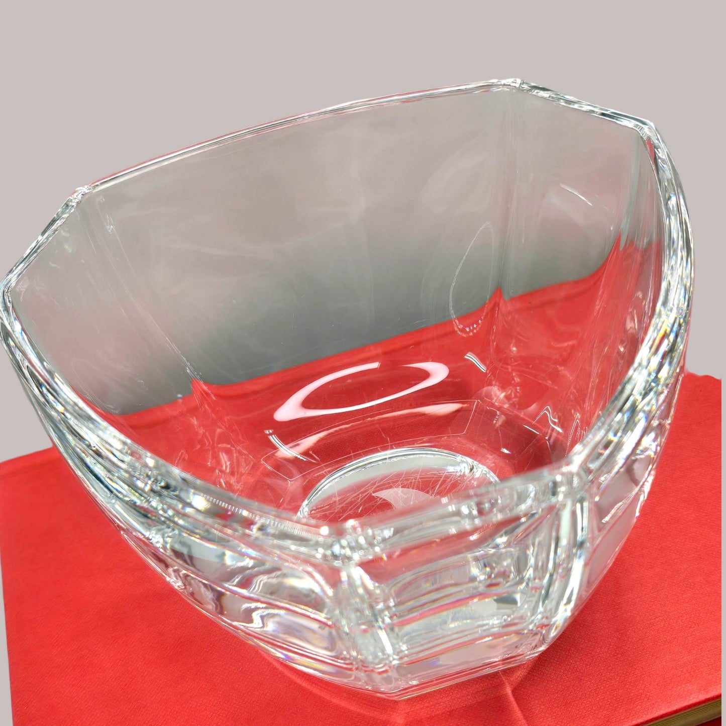Tiffany & Co Travelers Umbrella Etched Crystal Display Bowl Elegant 6.5" Classic Heavy