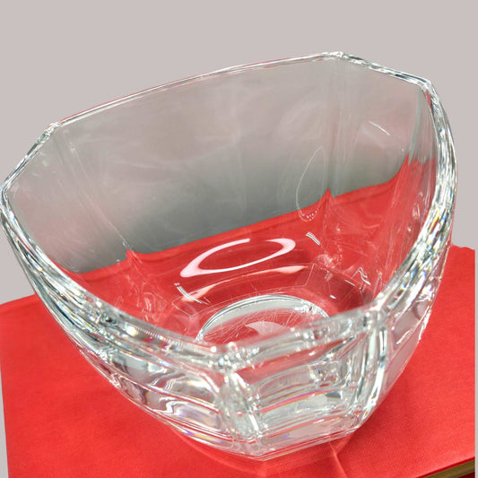 Tiffany & Co Travelers Umbrella Etched Crystal Display Bowl Elegant 6.5" Classic Heavy
