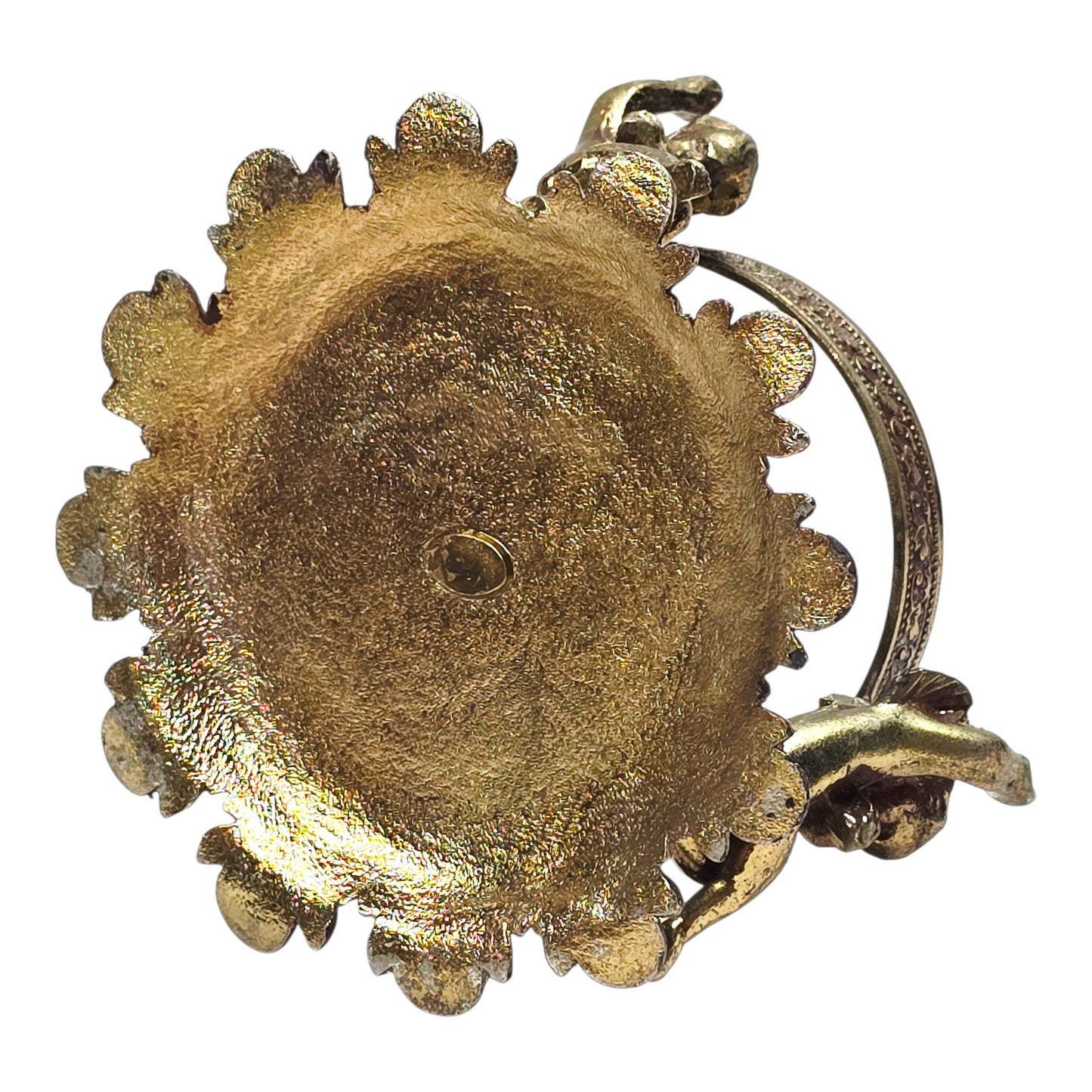 Vtg Vanity Cherub Perfume Bottle Holder Orb Stand Heavy Orante Hollywood Regency