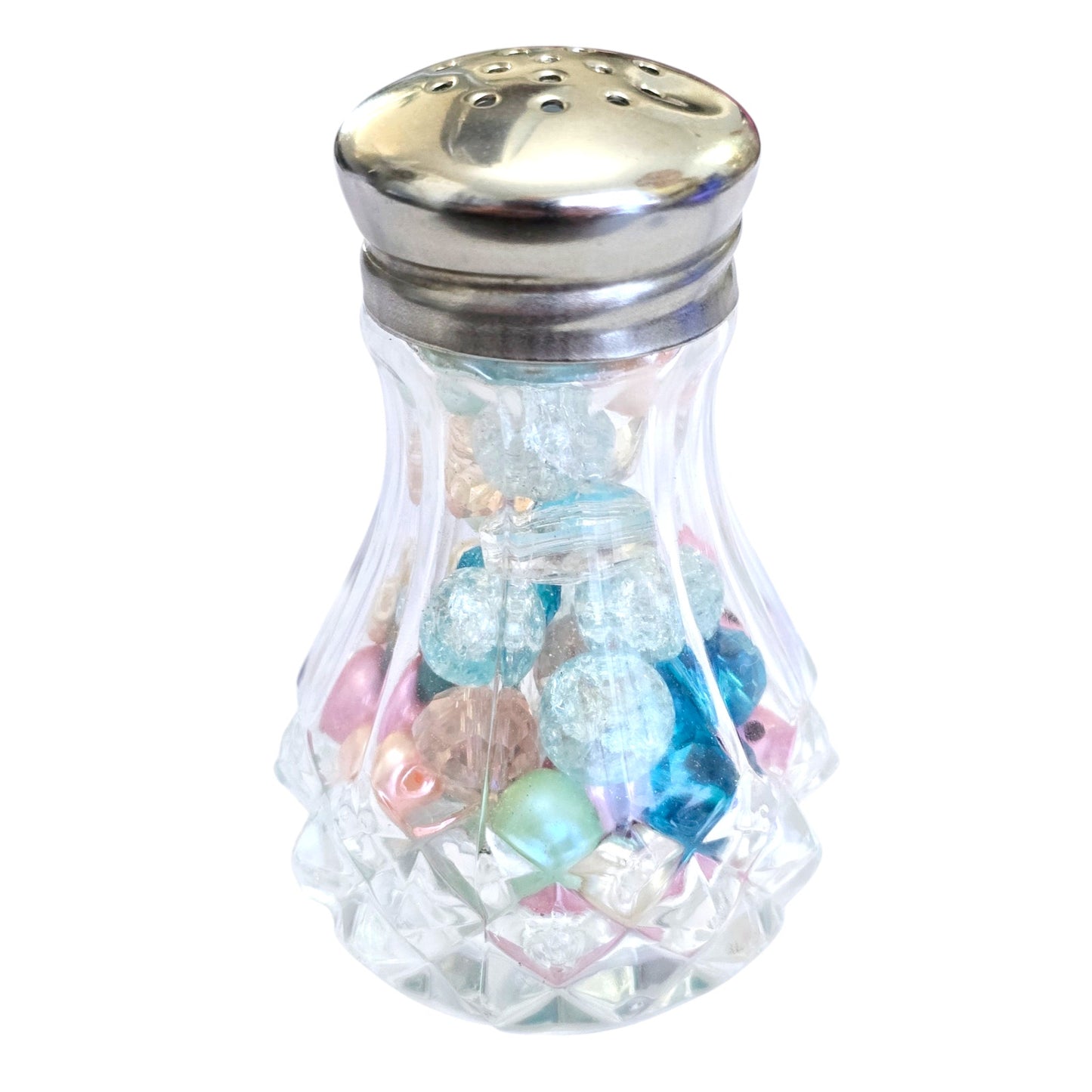 Romantic Mixed Pastel Beads LIVE-CRAFTED SHAKER + 3 PINS Join me LIVE to give Input, or Give me Creative Freedom! Clear, Romance, Love, Valentine's, Easter