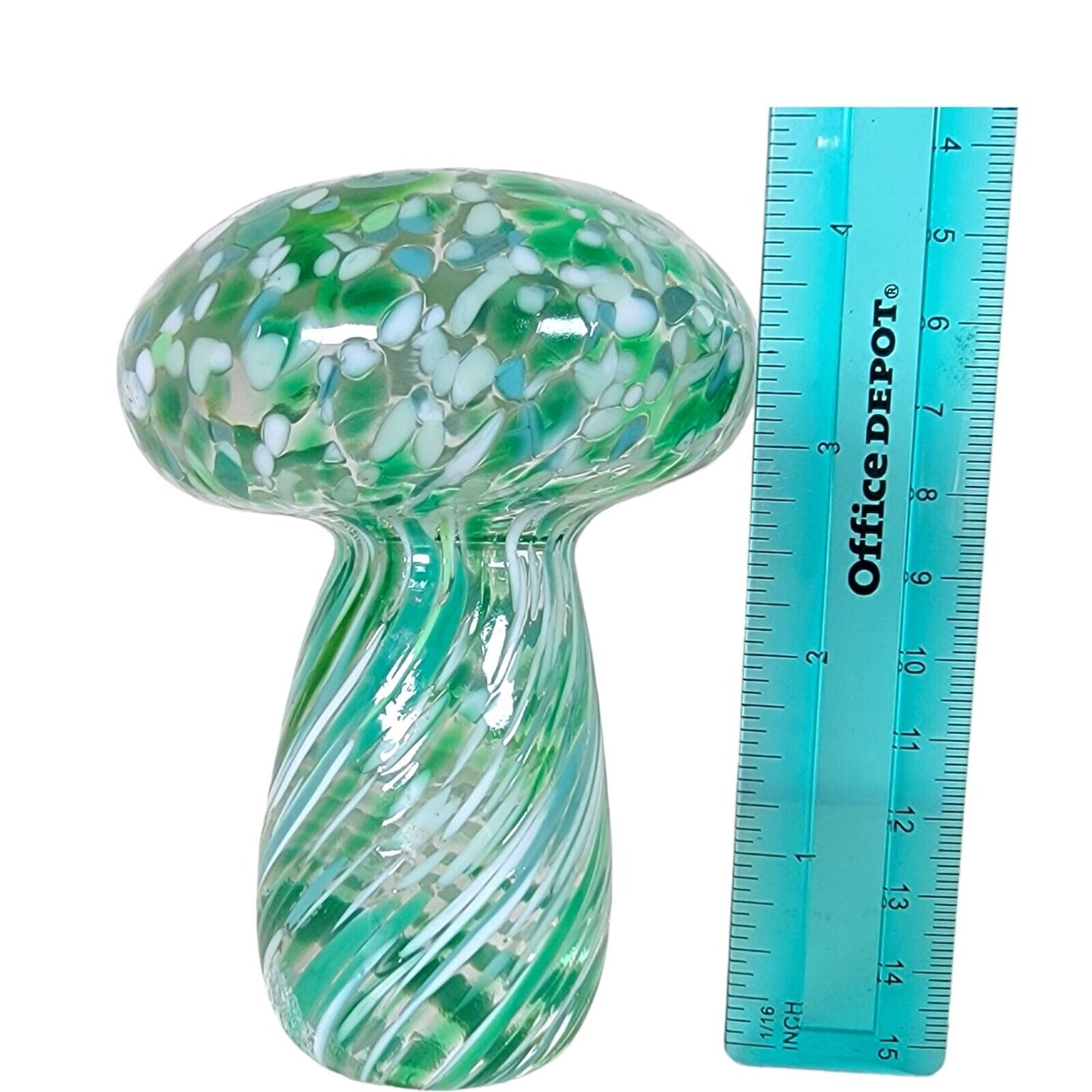 Glass Mushroom Paperweight Alessandro Coppola Italy Hand Blown Art Glass 4.5" H